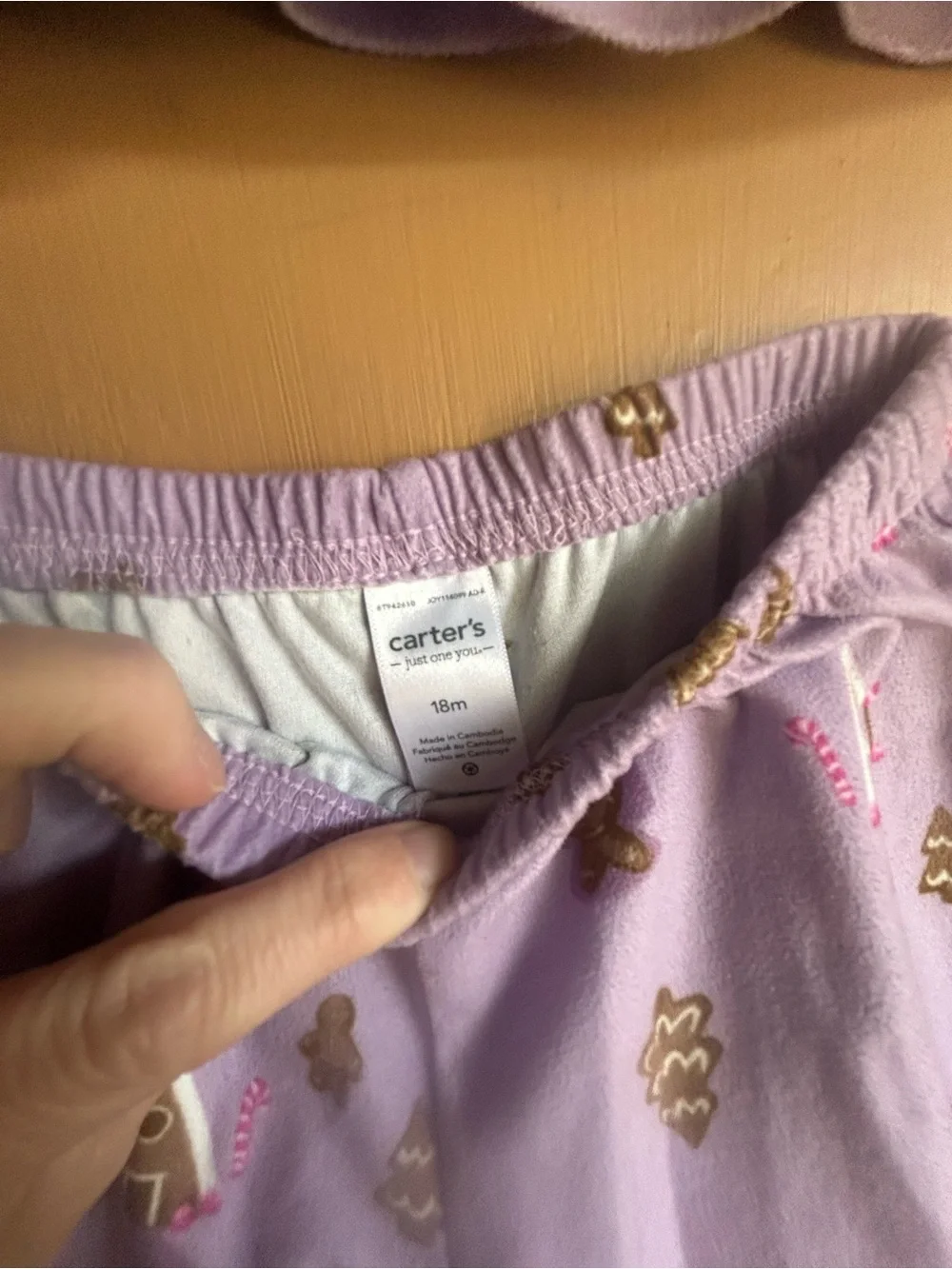Carter's Lavender Girls' Two-Piece Pajama Set with Gingerbread House Print